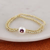 Auburn Gold & Pearl Logo Stretch Bracelet Set