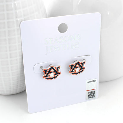 Auburn Enamel Logo Stud Earrings