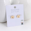 Auburn Shiny Gold Logo Stud Earrings