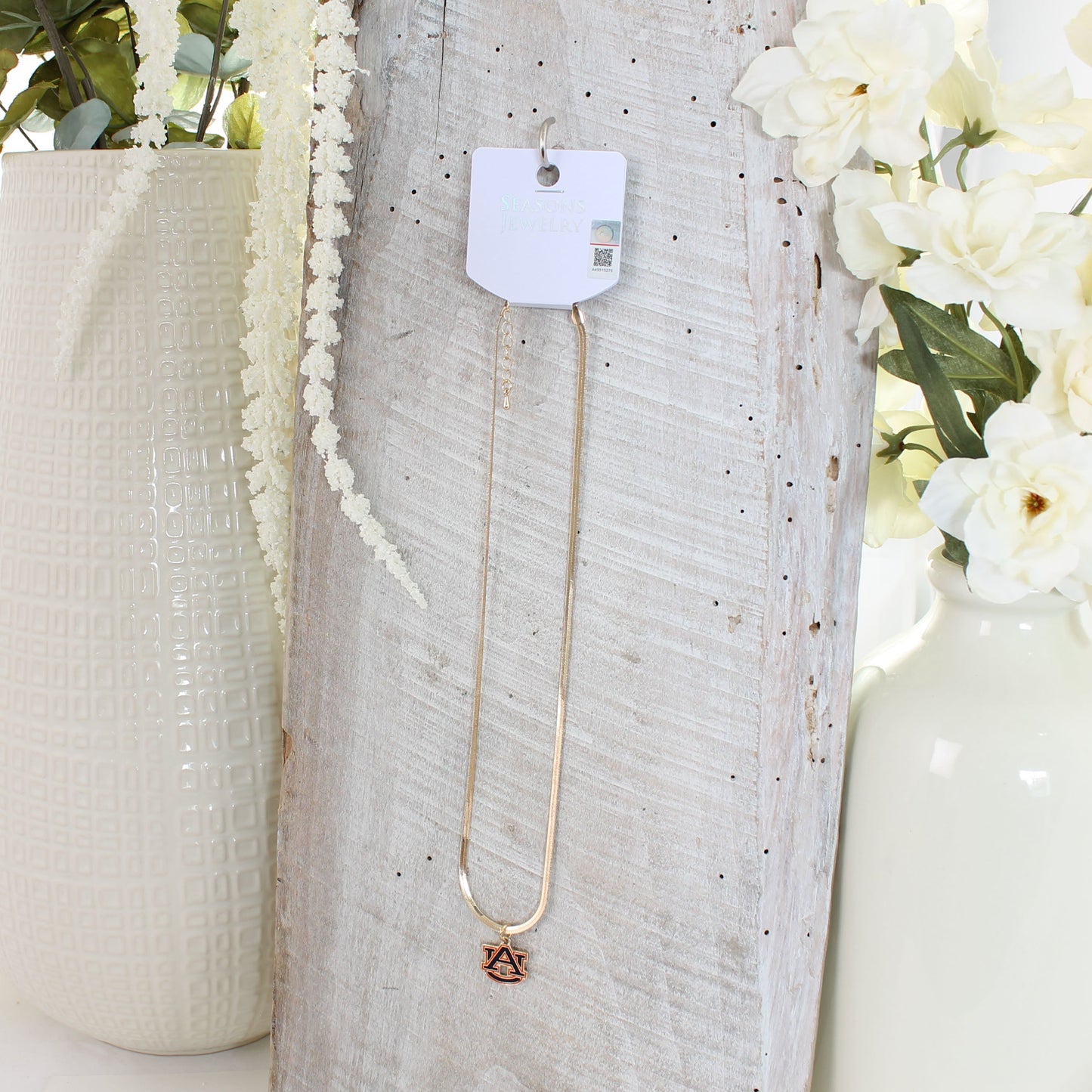 18” Auburn Gold & Enamel Logo Necklace
