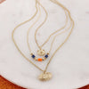 Auburn Gold & Tube Bead Trio Necklace Set
