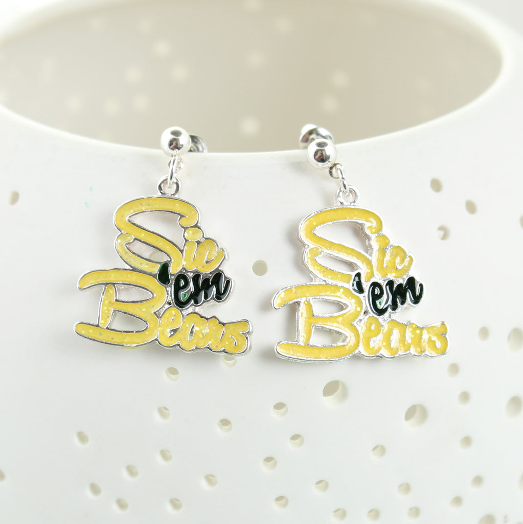 Baylor Slogan Earrings - Fan Sparkle
