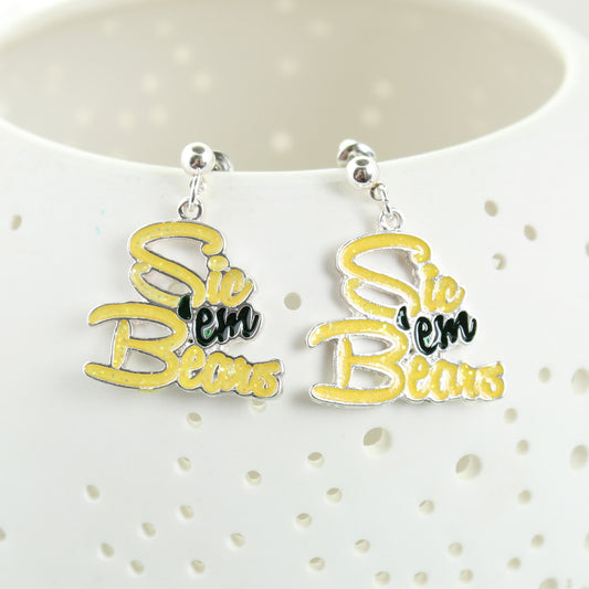 Baylor Slogan Earrings - Fan Sparkle