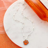Clemson Glitter Enamel Logo Necklace