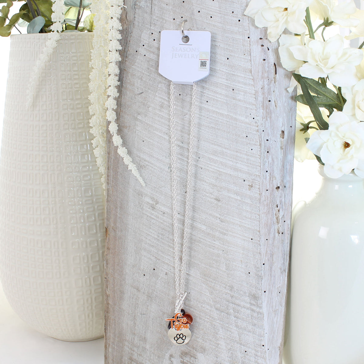Clemson Logo Disc & Slogan Cluster Convertible Necklace