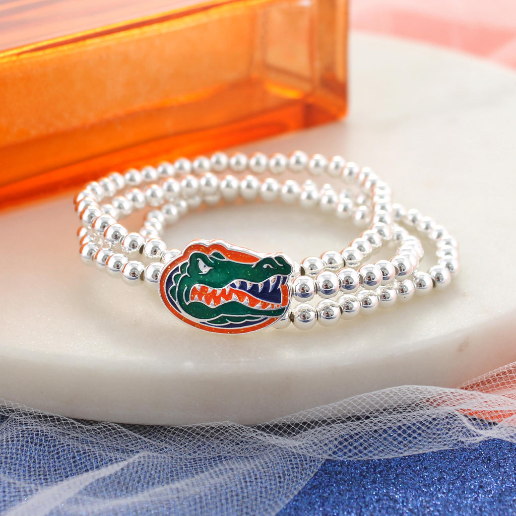 Florida Glitter Enamel Logo Stretch Bracelet Set