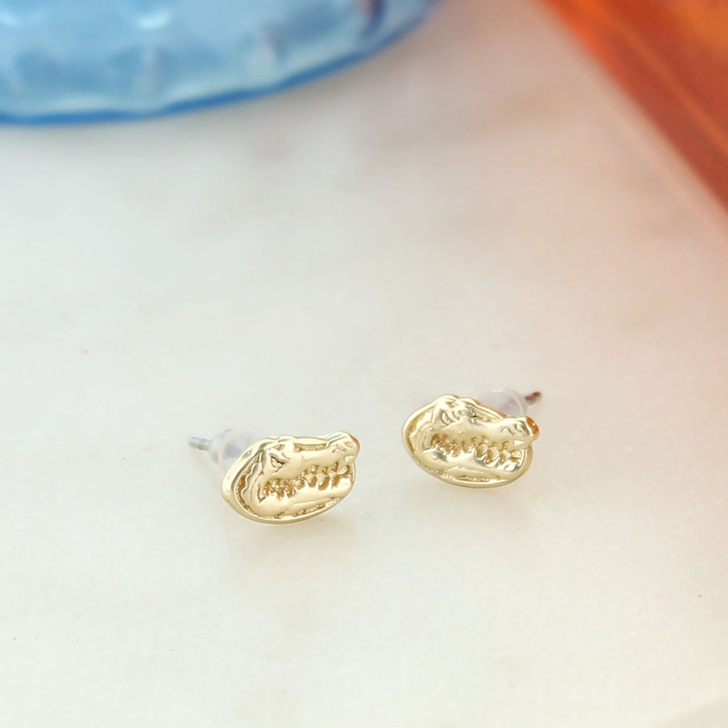 Florida Matte Gold Logo Stud Earrings