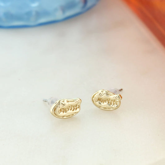 Florida Matte Gold Logo Stud Earrings