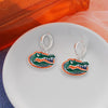 Florida Glitter Enamel Logo Huggie Hoop Earrings
