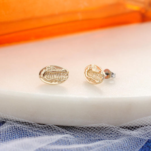 Florida Shiny Gold Logo Stud Earrings