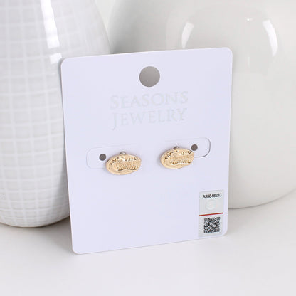 Florida Shiny Gold Logo Stud Earrings