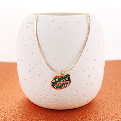 Florida Gold & Enamel Logo Necklace