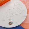 Florida Glitter Enamel Logo Necklace