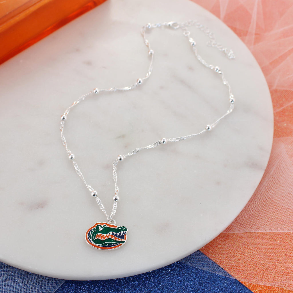 Florida Glitter Enamel Logo Necklace