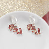 FSU Glitter Enamel Logo Huggie Hoop Earrings