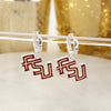 FSU Glitter Enamel Logo Huggie Hoop Earrings