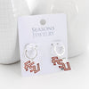 FSU Glitter Enamel Logo Huggie Hoop Earrings