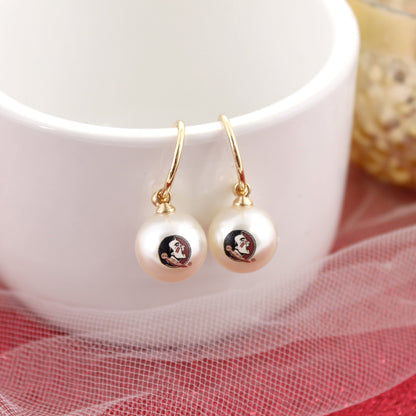 Florida State Pearl Logo Hoop Earrings