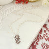 Florida State Enamel Logo & White Iridescent Bead Necklace