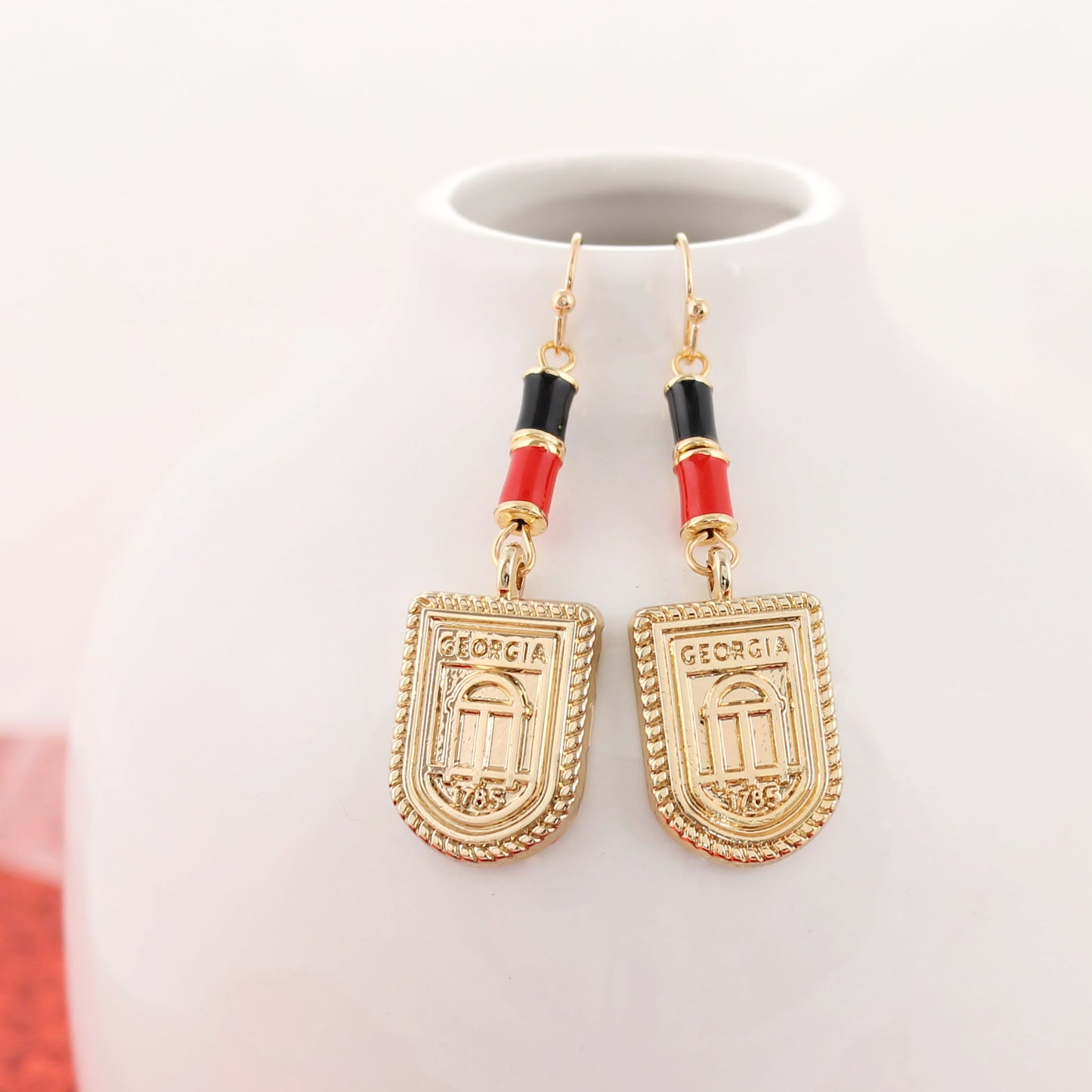 Georgia Gold & Tube Bead Earrings