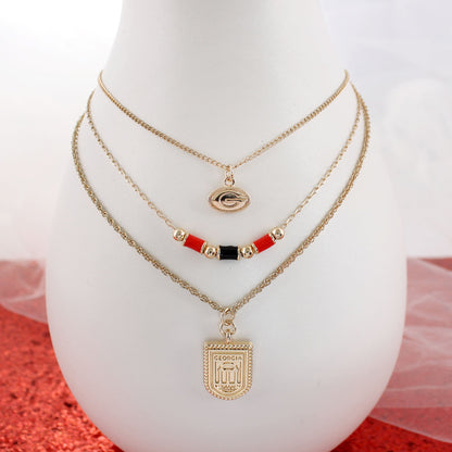 Georgia Gold & Tube Bead Trio Necklace Set
