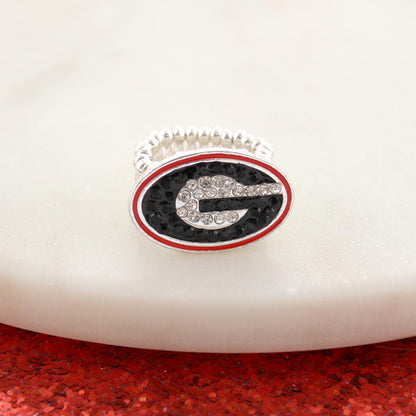 Georgia Crystal Logo Stretch Ring