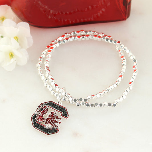 South Carolina Crystal Logo Stretch Bracelet