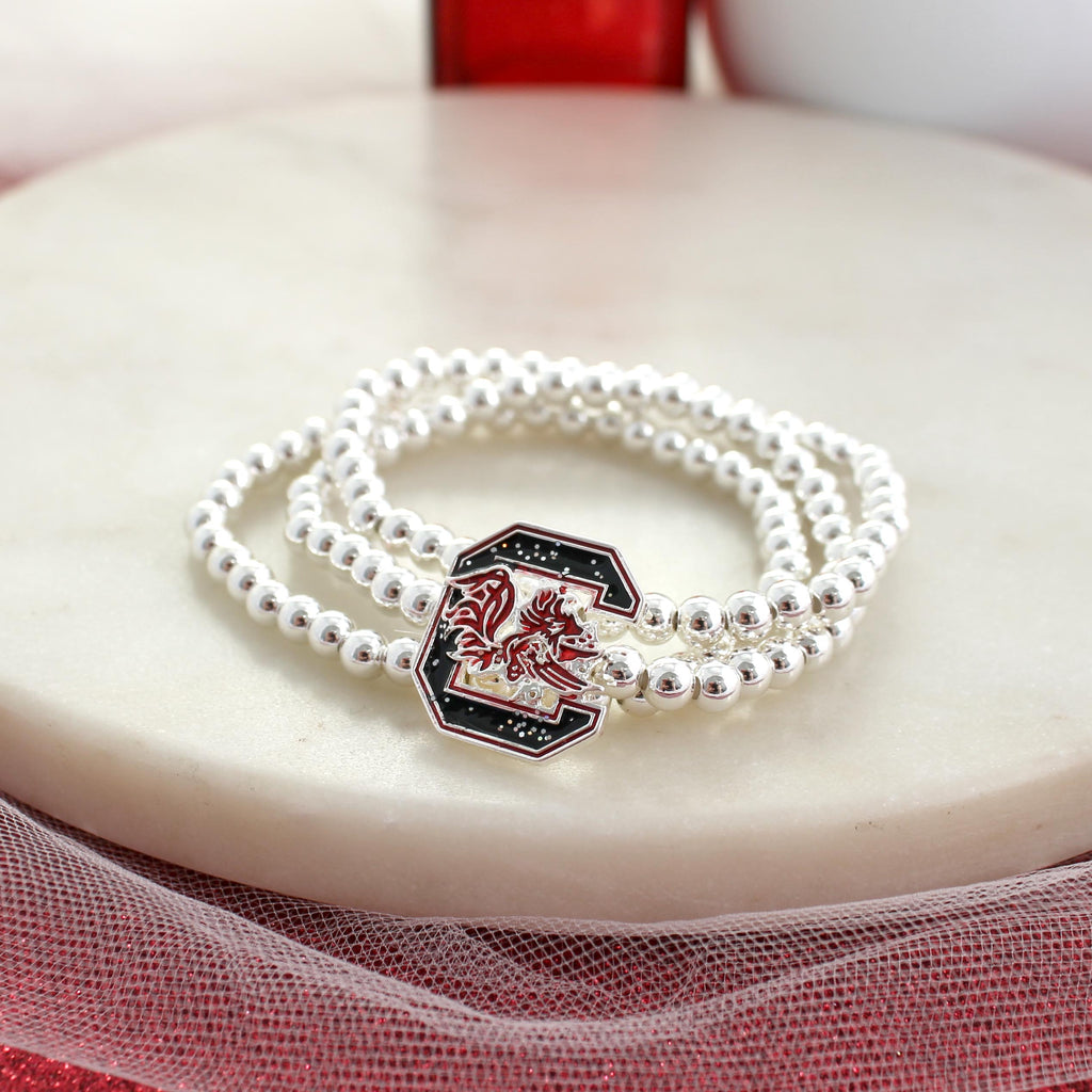 South Carolina Glitter Enamel Stretch Bracelet Set