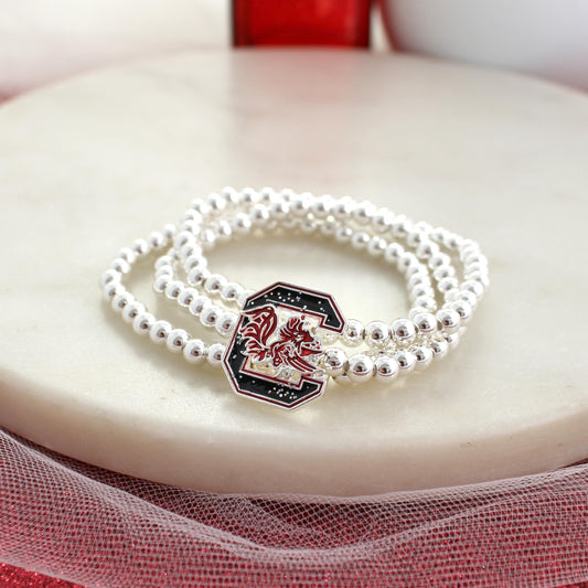 South Carolina Glitter Enamel Stretch Bracelet Set