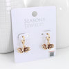 South Carolina Gold Huggie Hoop Earrings w/ Enamel Logo