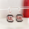 South Carolina Glitter Enamel Logo Huggie Hoop Earrings