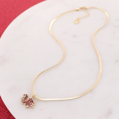 South Carolina Gold & Enamel Logo Necklace