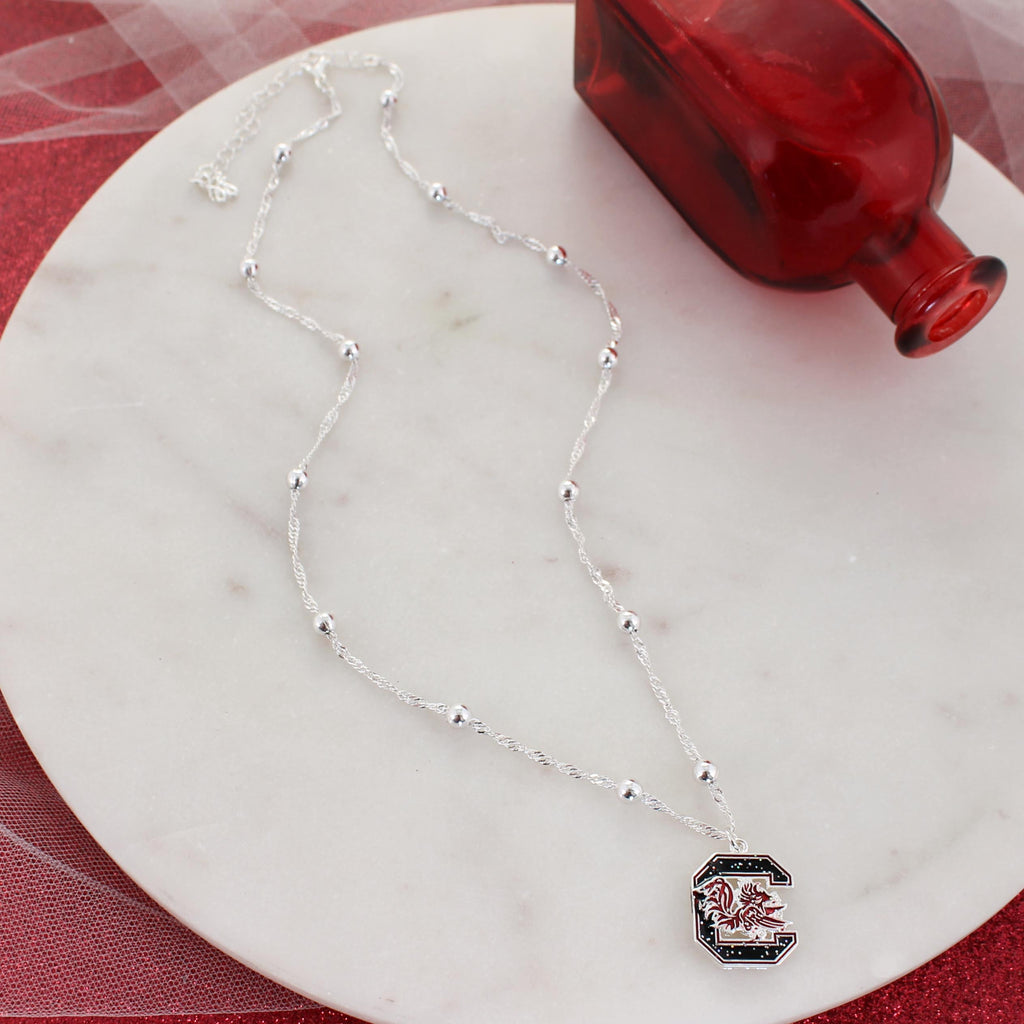 16” South Carolina Glitter Enamel Logo Necklace