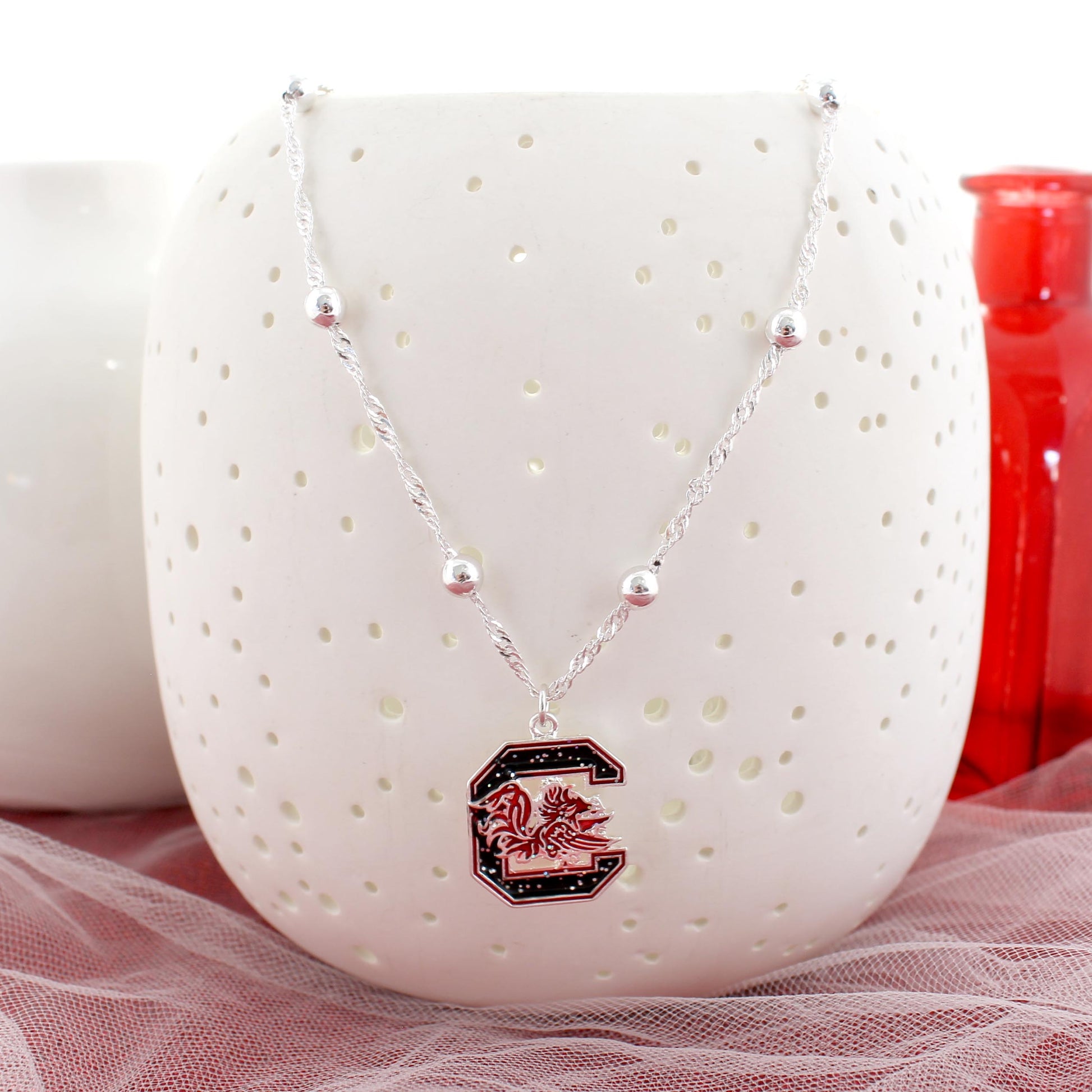 16” South Carolina Glitter Enamel Logo Necklace