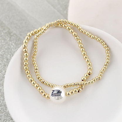 Georgia Southern Gold & Pearl Logo Stretch Bracelet Set