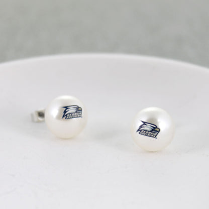 Georgia Southern Logo Pearl Stud Earrings