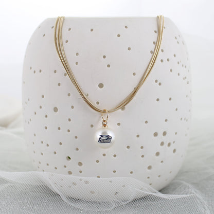 18” Georgia Southern Gold & Pearl Logo 3-Strand Necklace