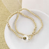 Iowa Gold & Pearl Logo Stretch Bracelet Set