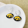 Iowa Glitter Enamel Logo Huggie Hoop Earrings