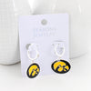 Iowa Glitter Enamel Logo Huggie Hoop Earrings