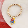 Kansas Gold Stretch Bracelet w/Enamel Logo