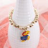 Kansas Gold Stretch Bracelet w/Enamel Logo