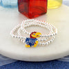Kansas Glitter Enamel Logo Stretch Bracelet Set