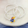 Kansas Glitter Enamel Logo Stretch Bracelet Set