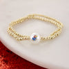 Kansas Gold & Pearl Logo Stretch Bracelet Set