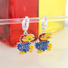 Kansas Glitter Enamel Logo Huggie Hoop Earrings
