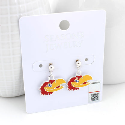 Kansas Enamel Logo Earrings