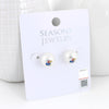 Kansas Logo Pearl Stud Earrings
