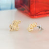 Kansas Shiny Gold Logo Stud Earrings
