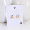Kansas Shiny Gold Logo Stud Earrings